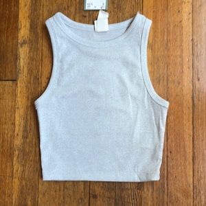 H&M silver cropped tank